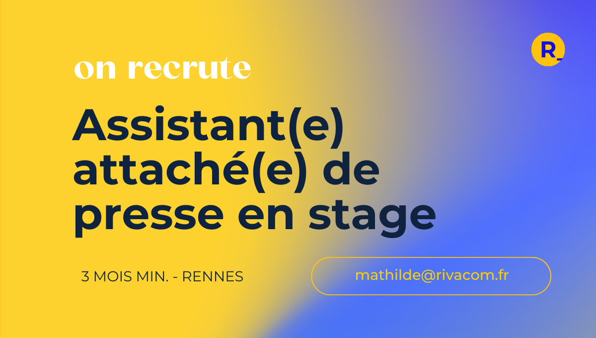 Lire la suite à propos de l’article Rivacom recrute un(e) Stagiaire Assistant(e) Attaché(e) de Presse